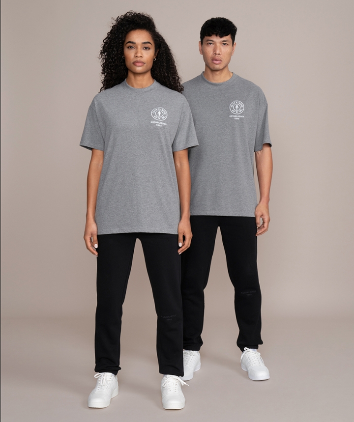 Oversize sports T-shirt with Gold's Gyms 'Weight Plate' logo