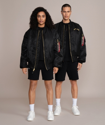 Alpha Industries x Gold's Gym Apparel - Limited Edition MA-1 Bomber Jacket in Black with Stealthy Branding. Alpha Industries x Gold's Gym Apparel - Limited Edition MA-1 Bomber Jacket in Black with Stealthy Branding.