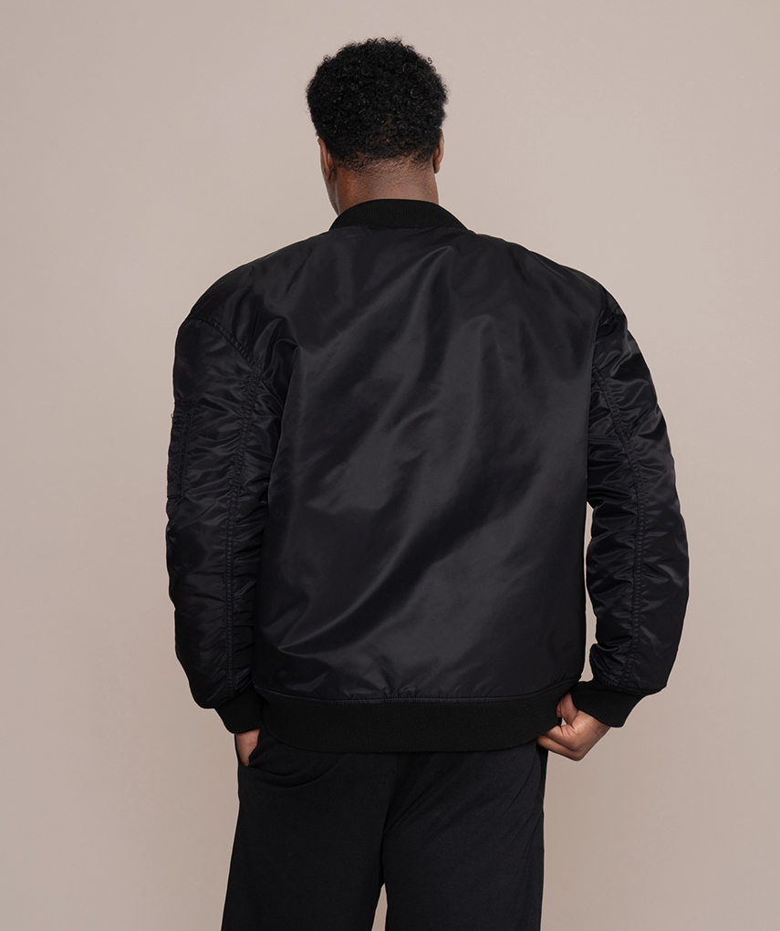 Bomber jacket with Gold's Gym logo in black or green