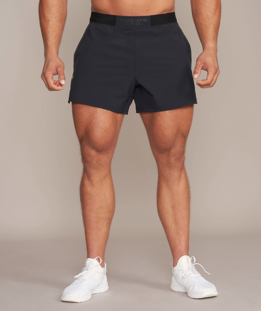 Gold's Gym Apparel - Men's short Shorts "Mark" with 3D Logobadge, recycled Polyester REPREVE®, and Gold’s Gym lettering - High-quality men's shorts for maximum performance.