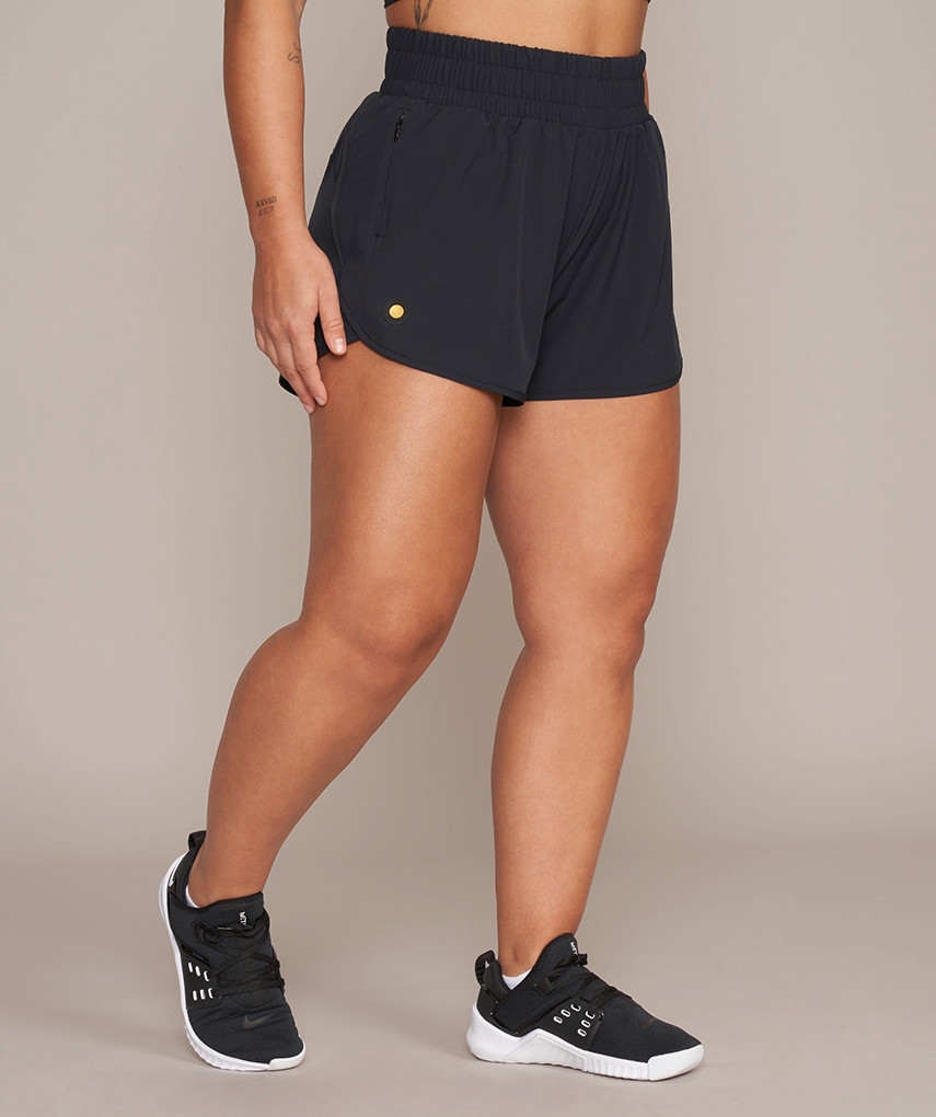 Gold's Gym Apparel - Women's Loose Shorts "Ellen" with 3D Coin, Elastic Waistband, and Key Pocket - Sustainable Activewear for Women
